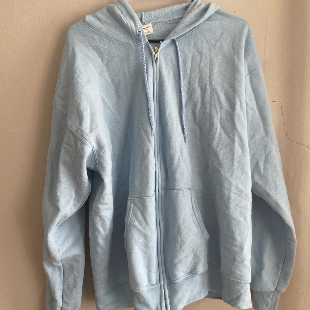 Hanes light blue zip up - Picture 4 of 4